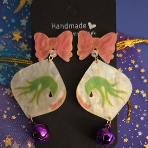 **New**  Pink and Green Grinch Earrings